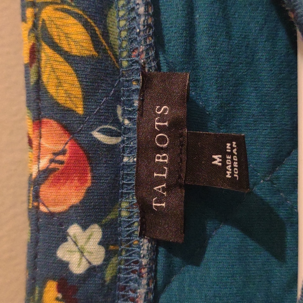 Talbots Women's Medium Woodland Ditzy Quilted Sweatshirt - Picture 2 of 7